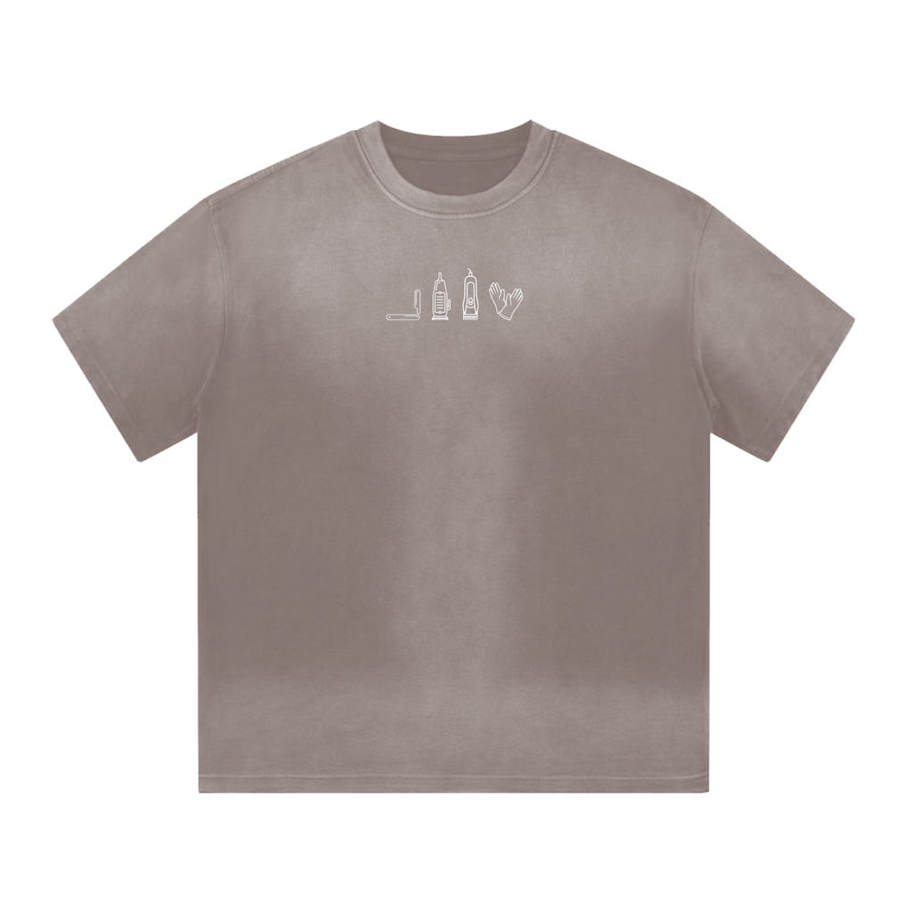 "BARBER ESSENTIALS" I SHAPED GRADIENT WASHED T-SHIRT