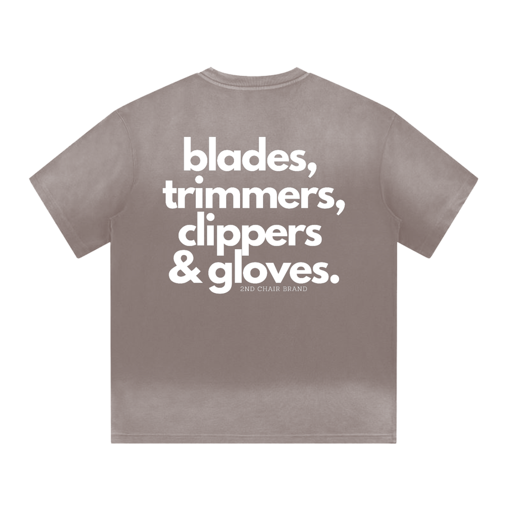 "BARBER ESSENTIALS" I SHAPED GRADIENT WASHED T-SHIRT