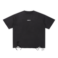 F.H.S.R. DISTRESSED SNOW WASHED RAW-HEM T-SHIRT