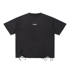 F.H.S.R. DISTRESSED SNOW WASHED RAW-HEM T-SHIRT