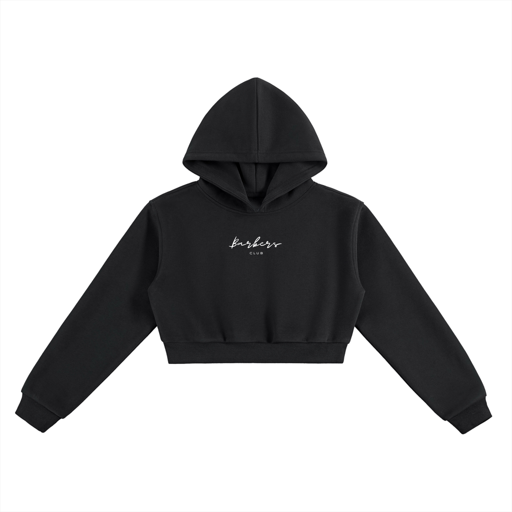 “BARBERS CLUB” ESSENTIAL CROPPED WOMENS HOODIE