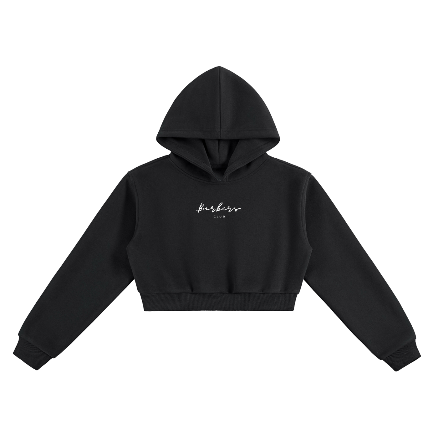 “BARBERS CLUB” ESSENTIAL CROPPED WOMENS HOODIE