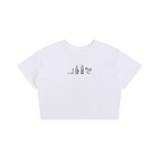 "BARBERS ESSENTIALS" (WHITE) BABY TEE SEAMLESS T-SHIRT