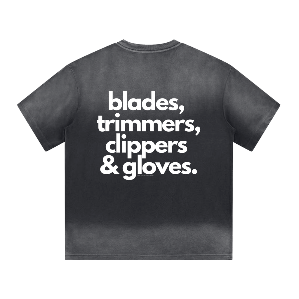 "BARBER ESSENTIALS" I SHAPED GRADIENT WASHED T-SHIRT