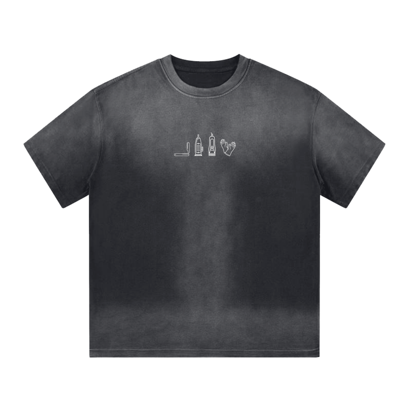 "BARBER ESSENTIALS" I SHAPED GRADIENT WASHED T-SHIRT