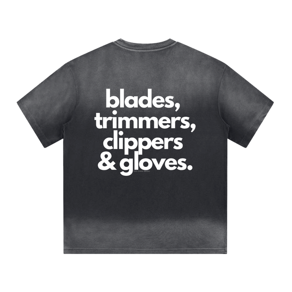 "BARBER ESSENTIALS" I SHAPED GRADIENT WASHED T-SHIRT