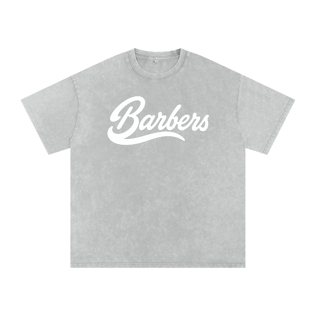 "BARBERS" SNOW WASHED OVERSIZED T-SHIRT