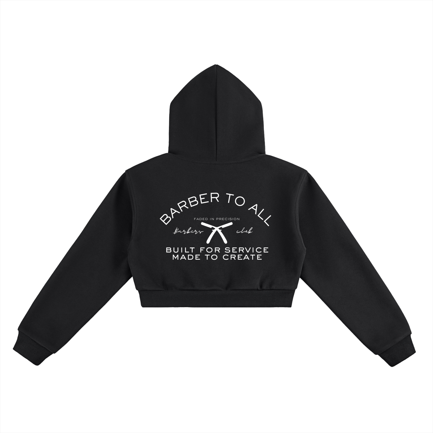 “BARBERS CLUB” ESSENTIAL CROPPED WOMENS HOODIE