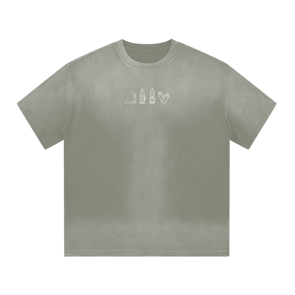 "BARBER ESSENTIALS" I SHAPED GRADIENT WASHED T-SHIRT