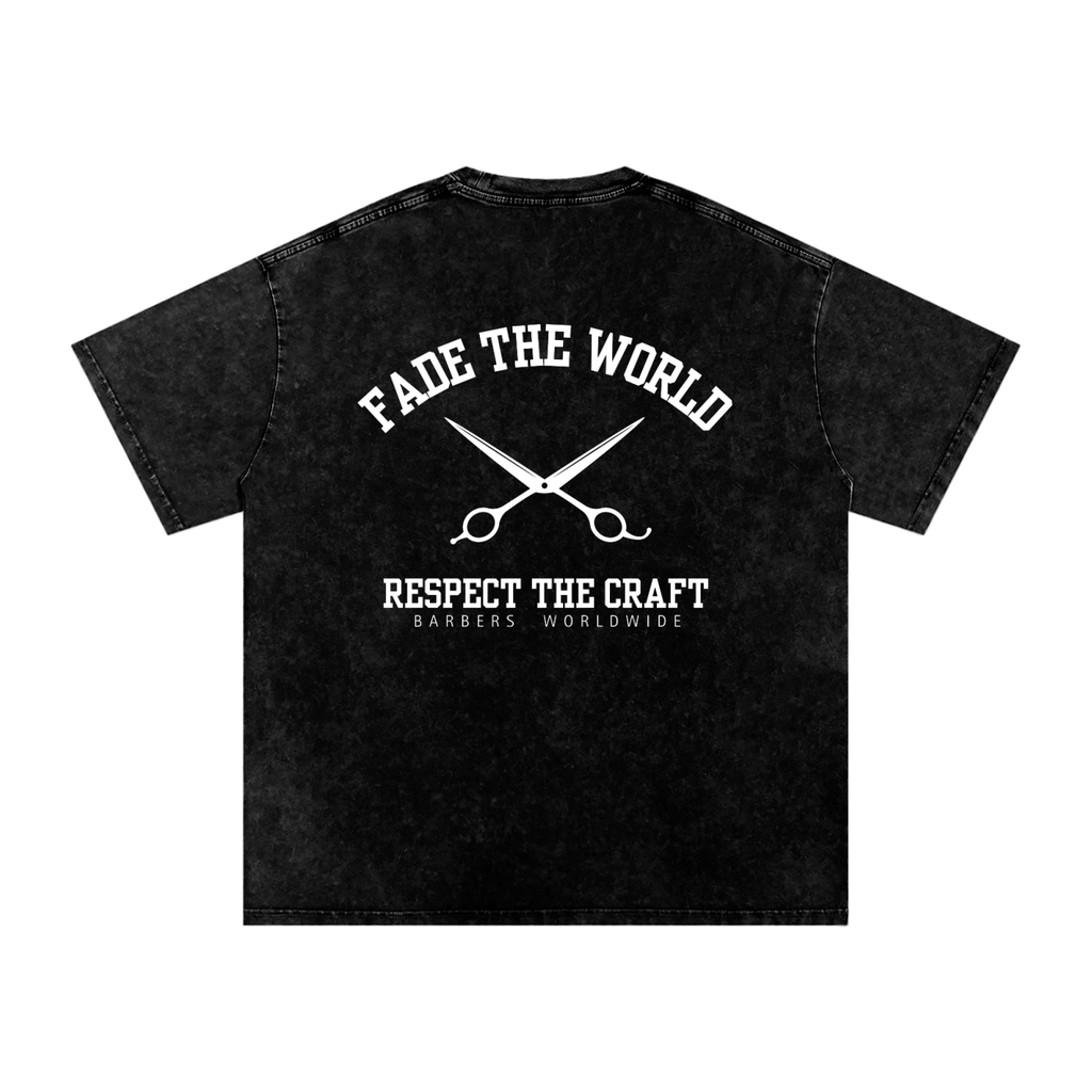 "BARBERS" SNOW WASHED OVERSIZED T-SHIRT