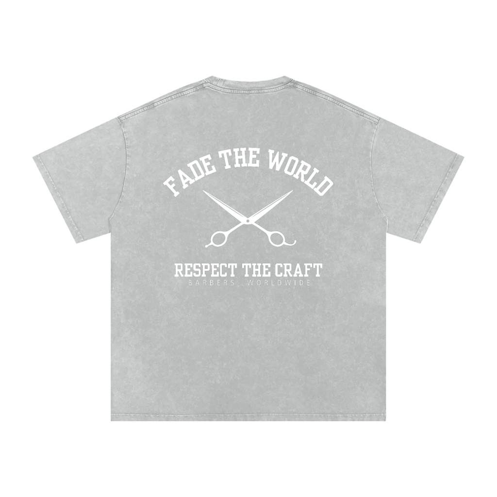 "BARBERS" SNOW WASHED OVERSIZED T-SHIRT