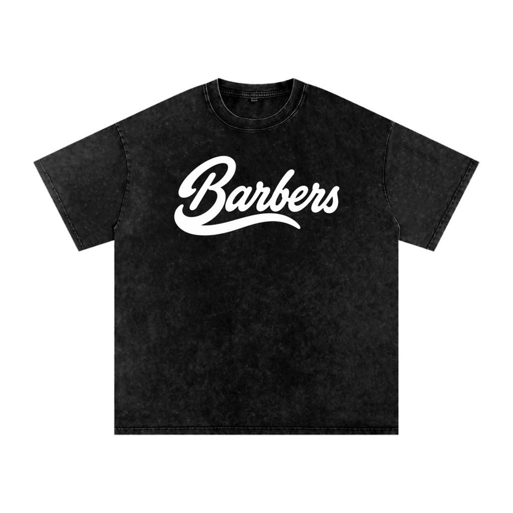 "BARBERS" SNOW WASHED OVERSIZED T-SHIRT