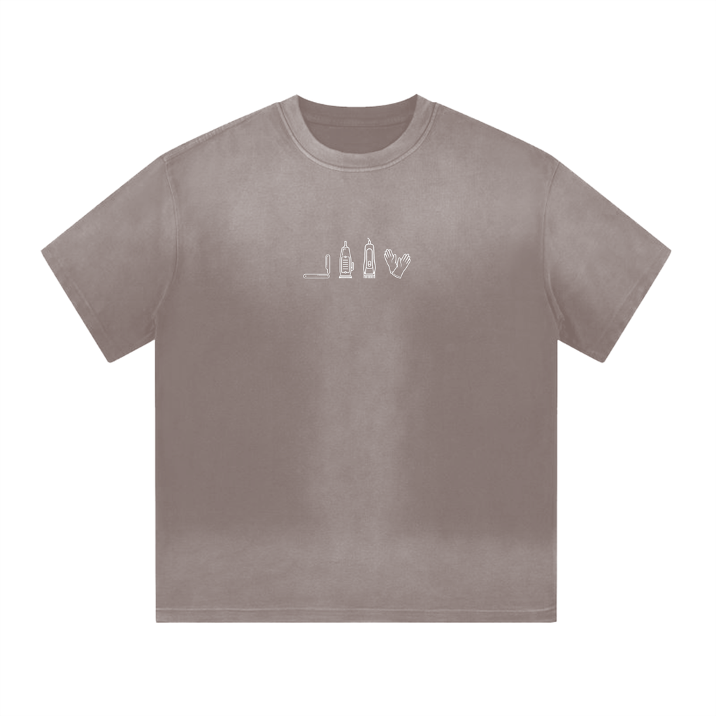 "BARBER ESSENTIALS" I SHAPED GRADIENT WASHED T-SHIRT